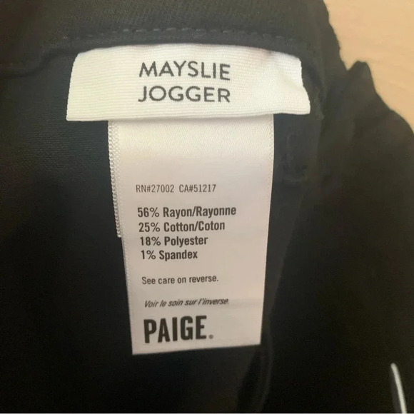 PAIGE Mayslie Coated Jogger Pants in Black Fog Luxe Coating - Picture 15 of 16